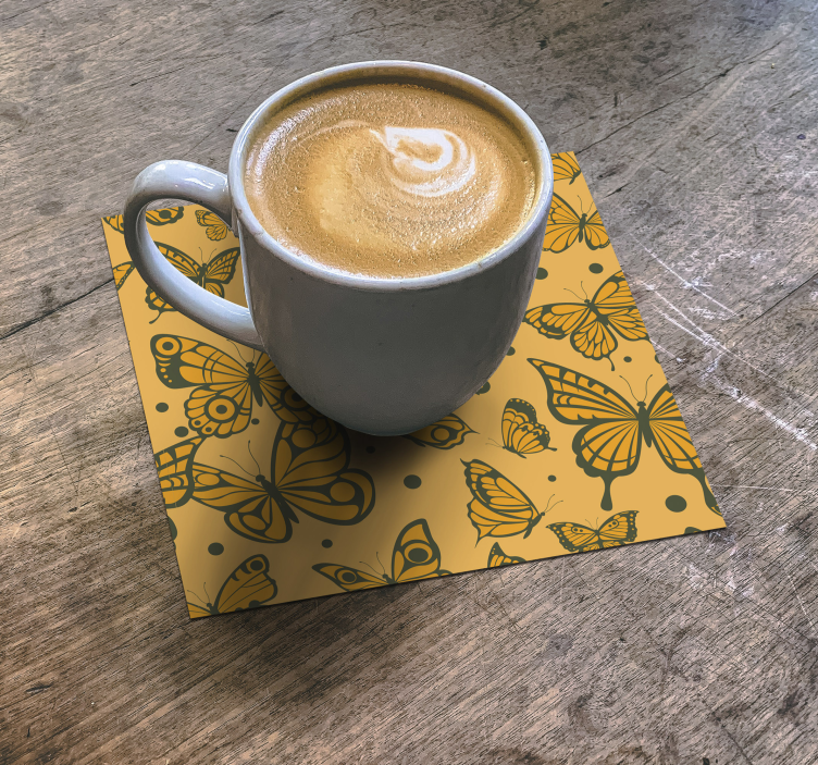 Trendiga fjärilar mönster fjärilsglasunderlägg - Tenstickers