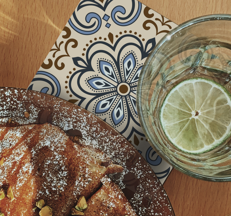 Blommor plattor tryck glasunderlägg - Tenstickers