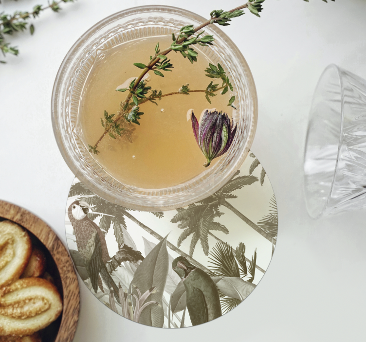 Vintage tropisk fauna vintage glasunderlägg - Tenstickers