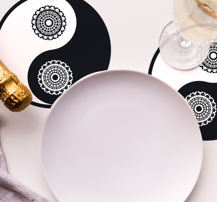 Ying yang paisley glasunderlägg - Tenstickers