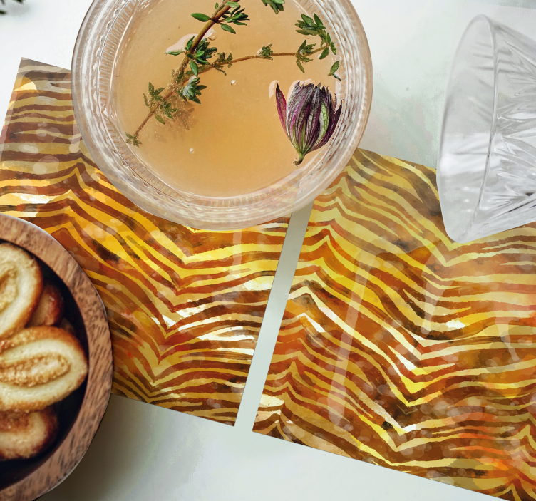 Zebra mönstrad yta Glasunderlägg - Tenstickers