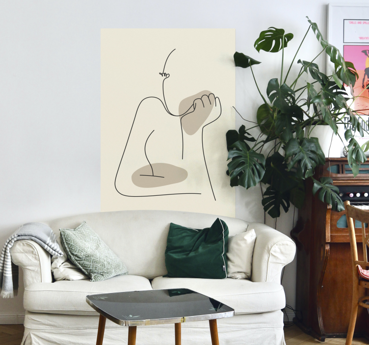 Abstrakt linjekonst främre affisch - Tenstickers