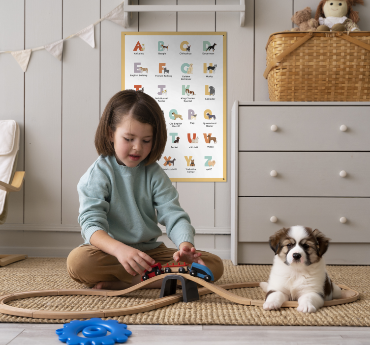 Hundraser alfabetet Poster hundar - Tenstickers