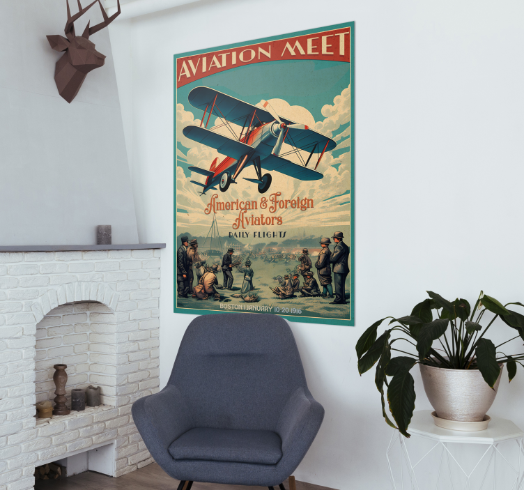 Aviation möte Poster vintage - Tenstickers