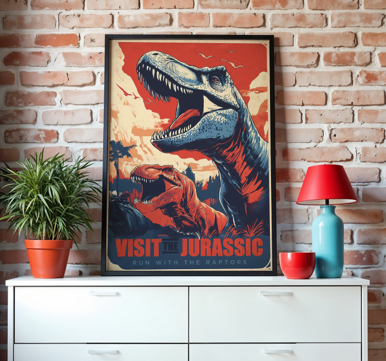 Besök jurassic Poster dinosaurie - Tenstickers