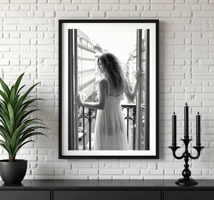 Dam på en morgon realistisk fotoaffisch - Tenstickers