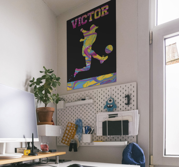 Fotbollsspelare kick affisch - Tenstickers