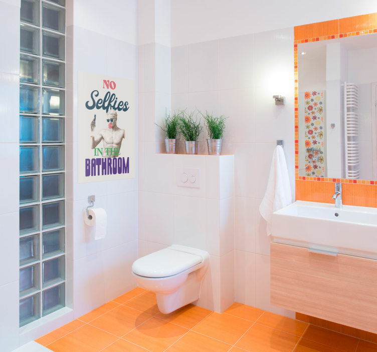 Ingen selfies badrumaffisch - Tenstickers