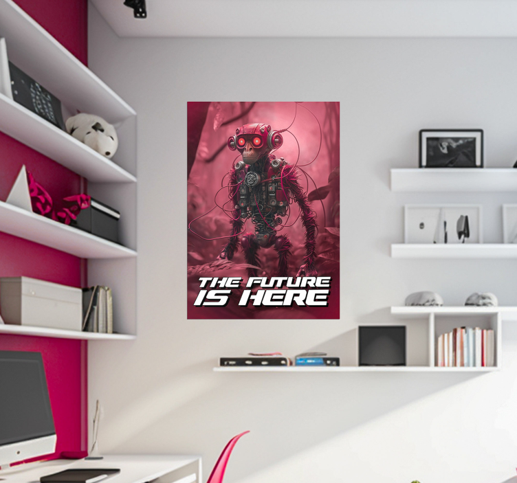 Robotapa monkey Poster ungfödd - Tenstickers