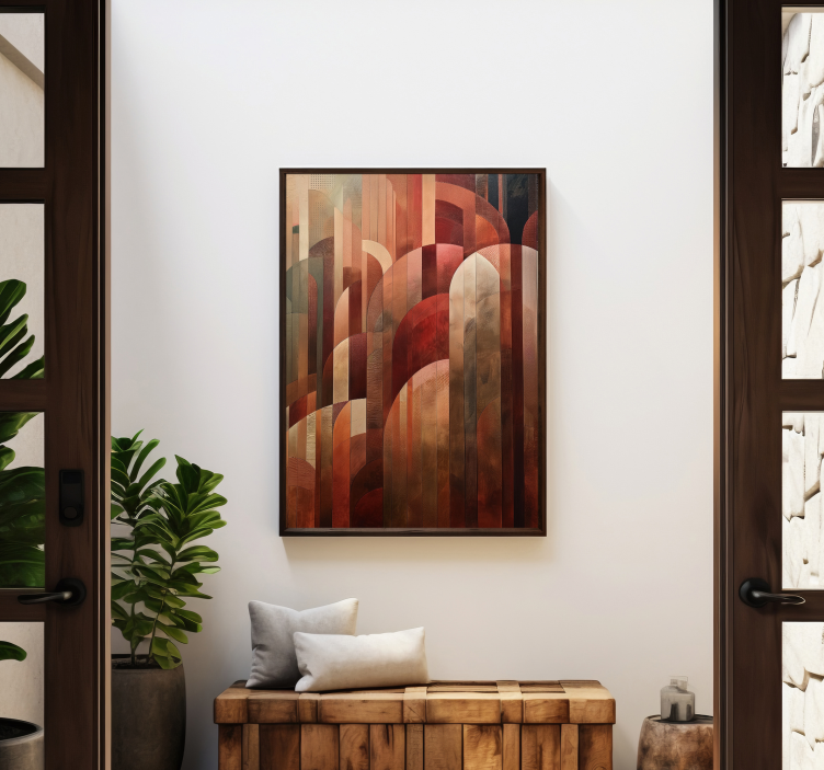 Röda former Art Déco-affisch - Tenstickers