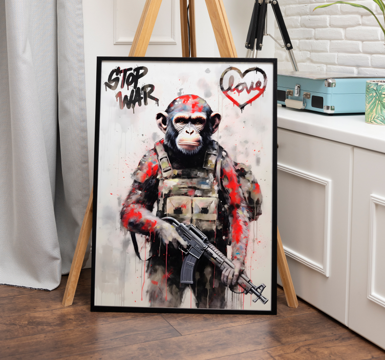Soldat apa med vapen Konst posters - Tenstickers