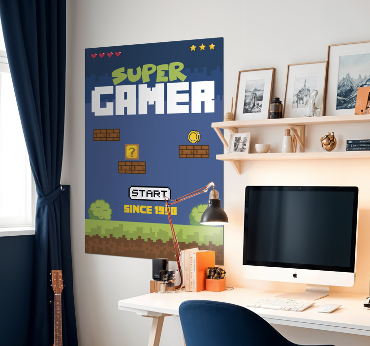 super gamer retrostil videospel affisch - Tenstickers