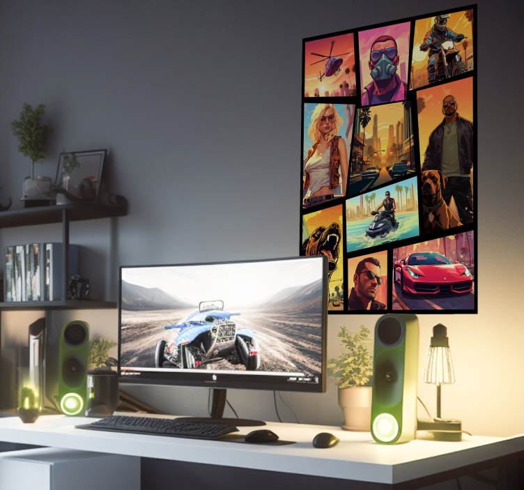 Textäventyr och action kollage affisch - Tenstickers