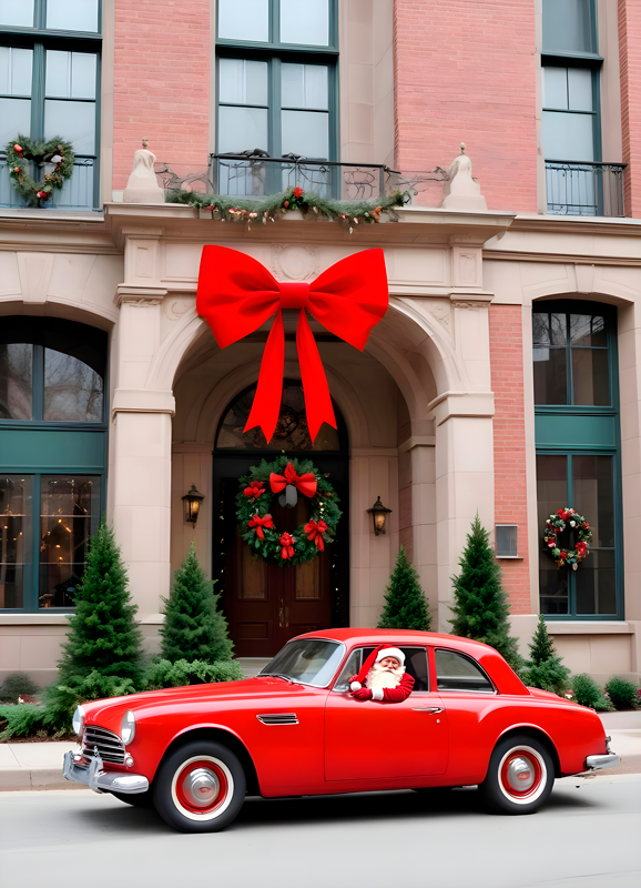 Julposter bil på vintern - Tenstickers