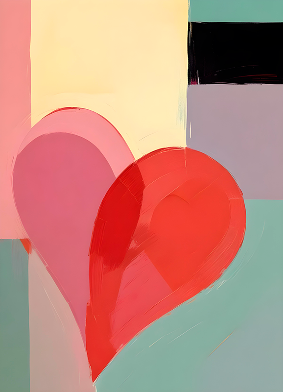 Hjärtmålning realistisk fotoaffisch - Tenstickers