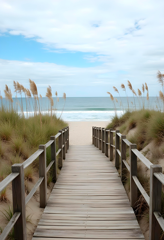 Blåsig strand realistisk fotoaffisch - Tenstickers