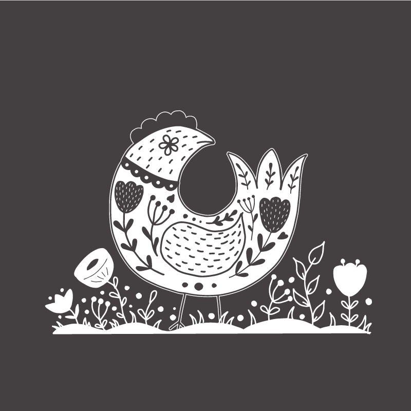 Stolta höns med polskt blommönster poster kök - Tenstickers