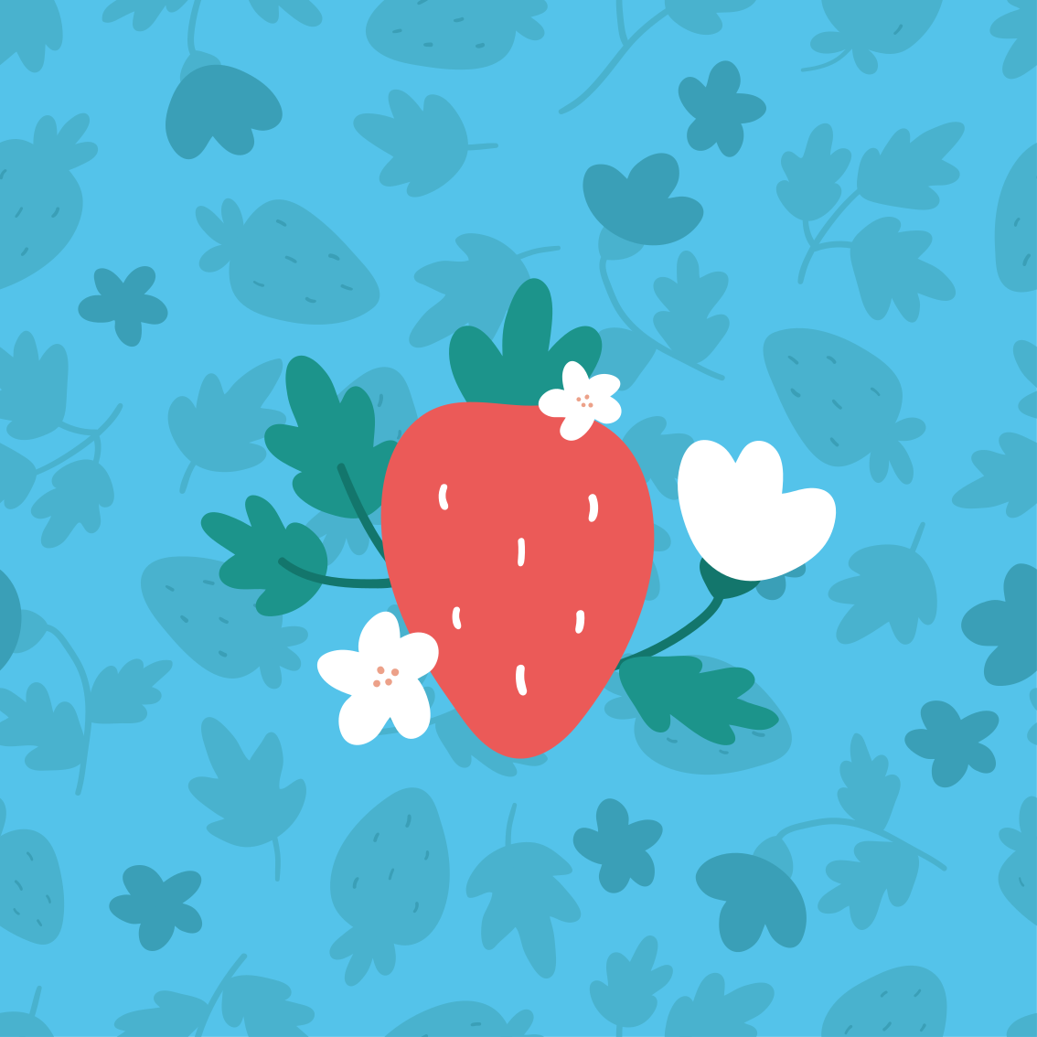 Poster kök färgglada frukter och blommor mönster - Tenstickers
