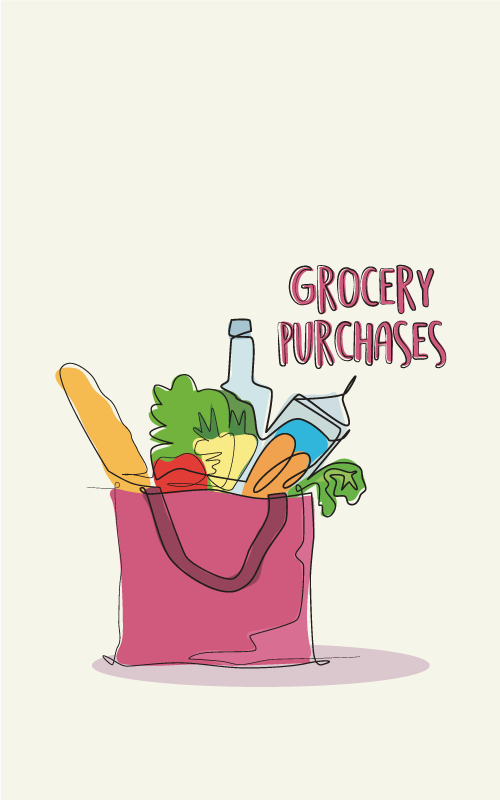 Grocery illustration poster kök - Tenstickers