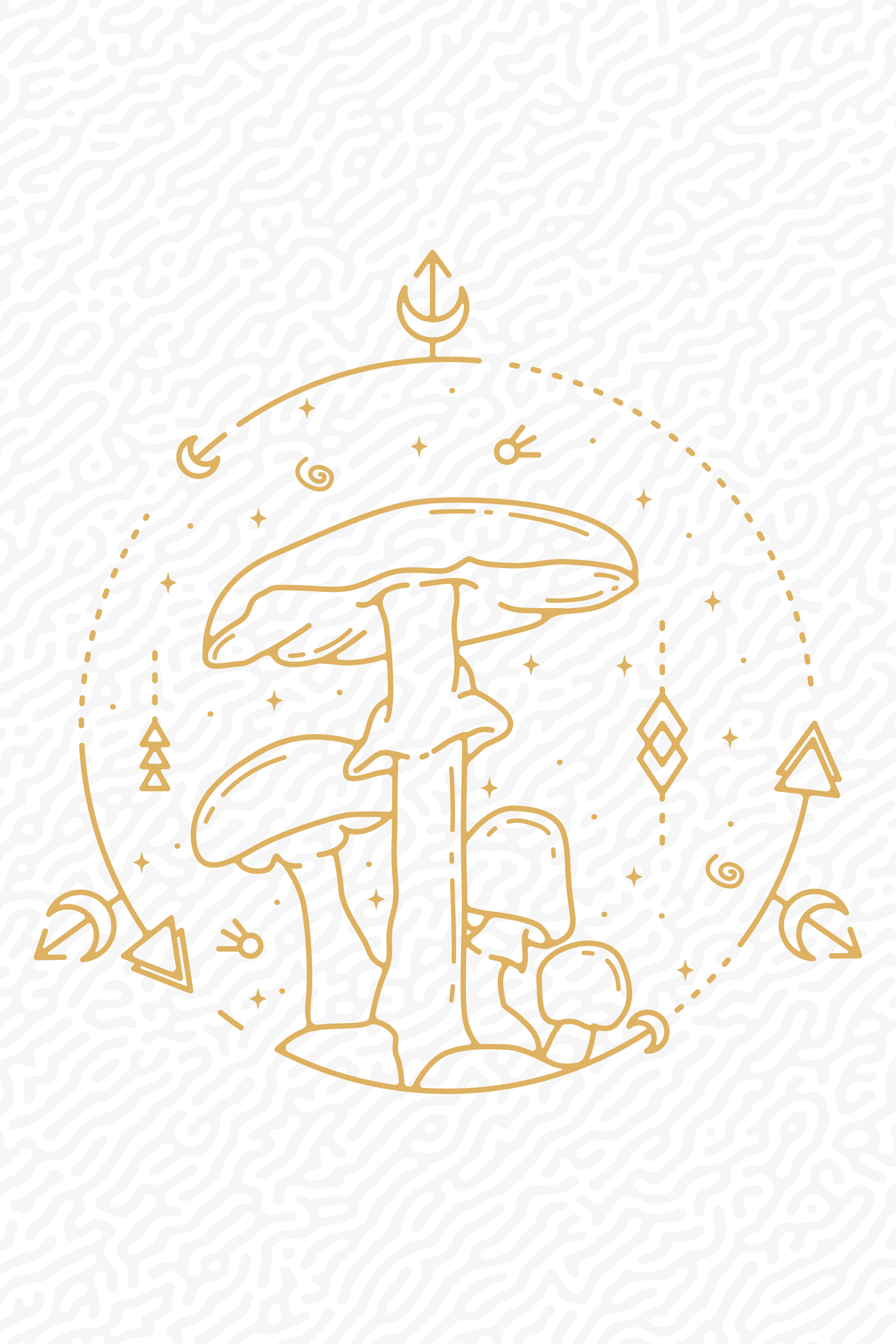 Poster kök geometrisk svamp monoline design - Tenstickers