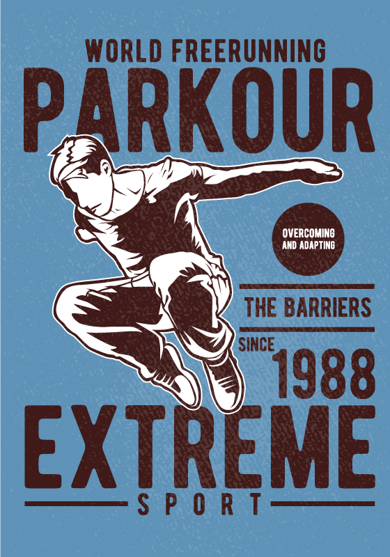 Poster ungfödd vintage parkour - Tenstickers