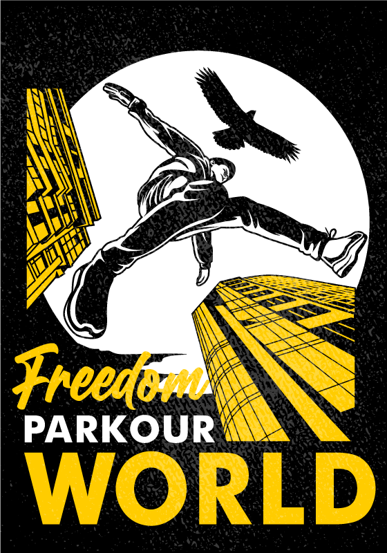Poster ungfödd parkourvärld - Tenstickers