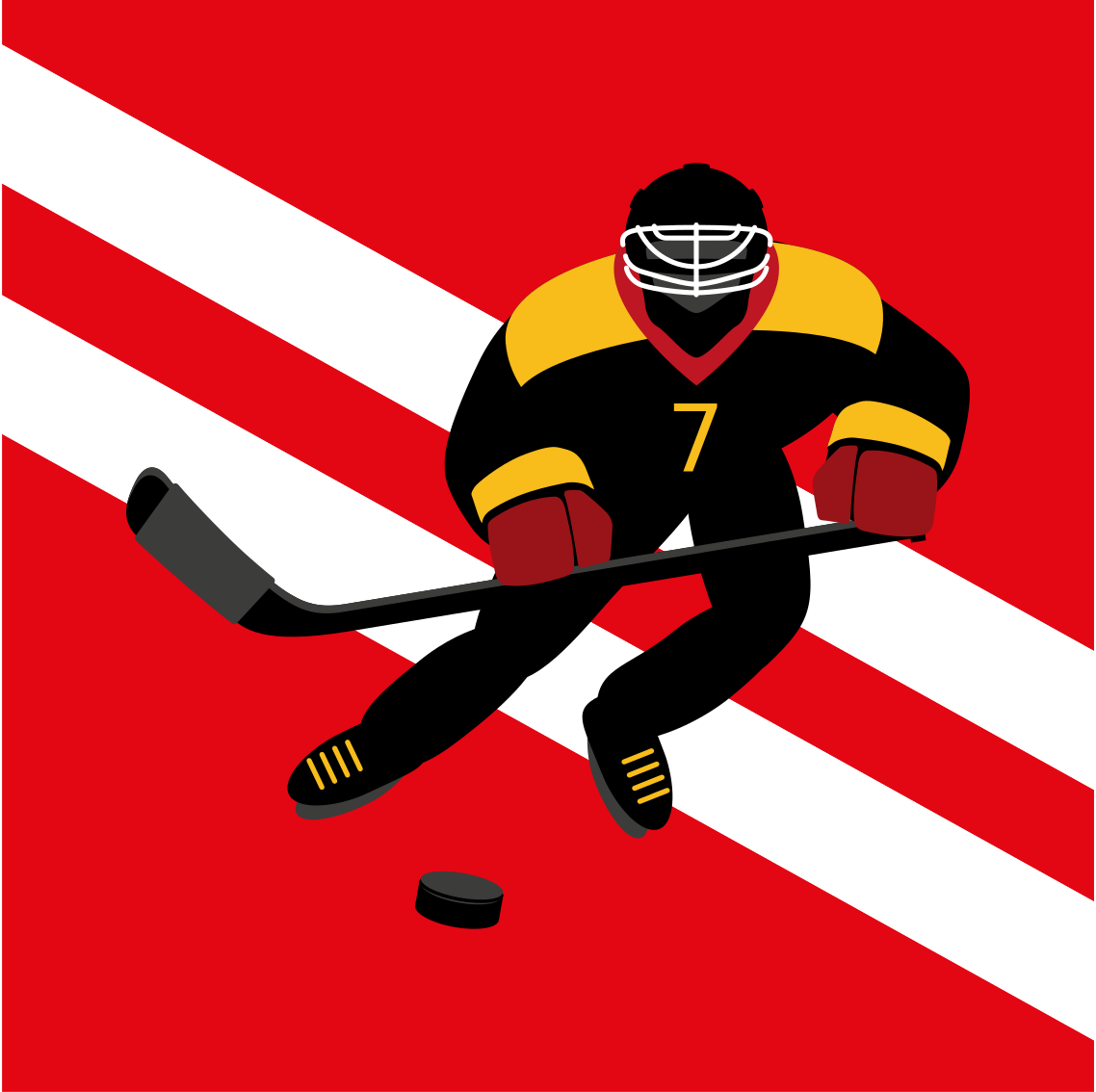 Poster ungfödd röd och gul ishockey - Tenstickers