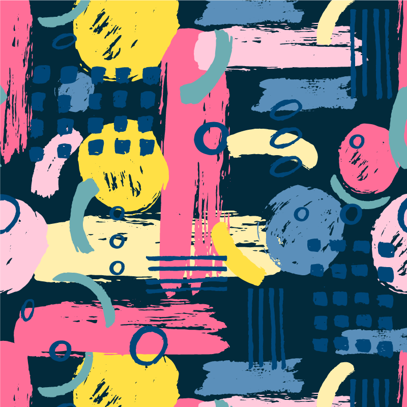 Poster vardagsrum abstrakt färgglad - Tenstickers