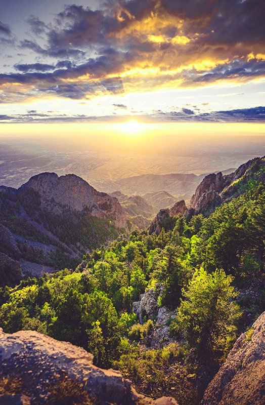 Poster vardagsrum soluppgång på berget - Tenstickers