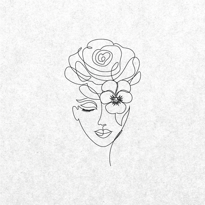 Poster vardagsrum minimalistisk ansiktslös kvinna - Tenstickers