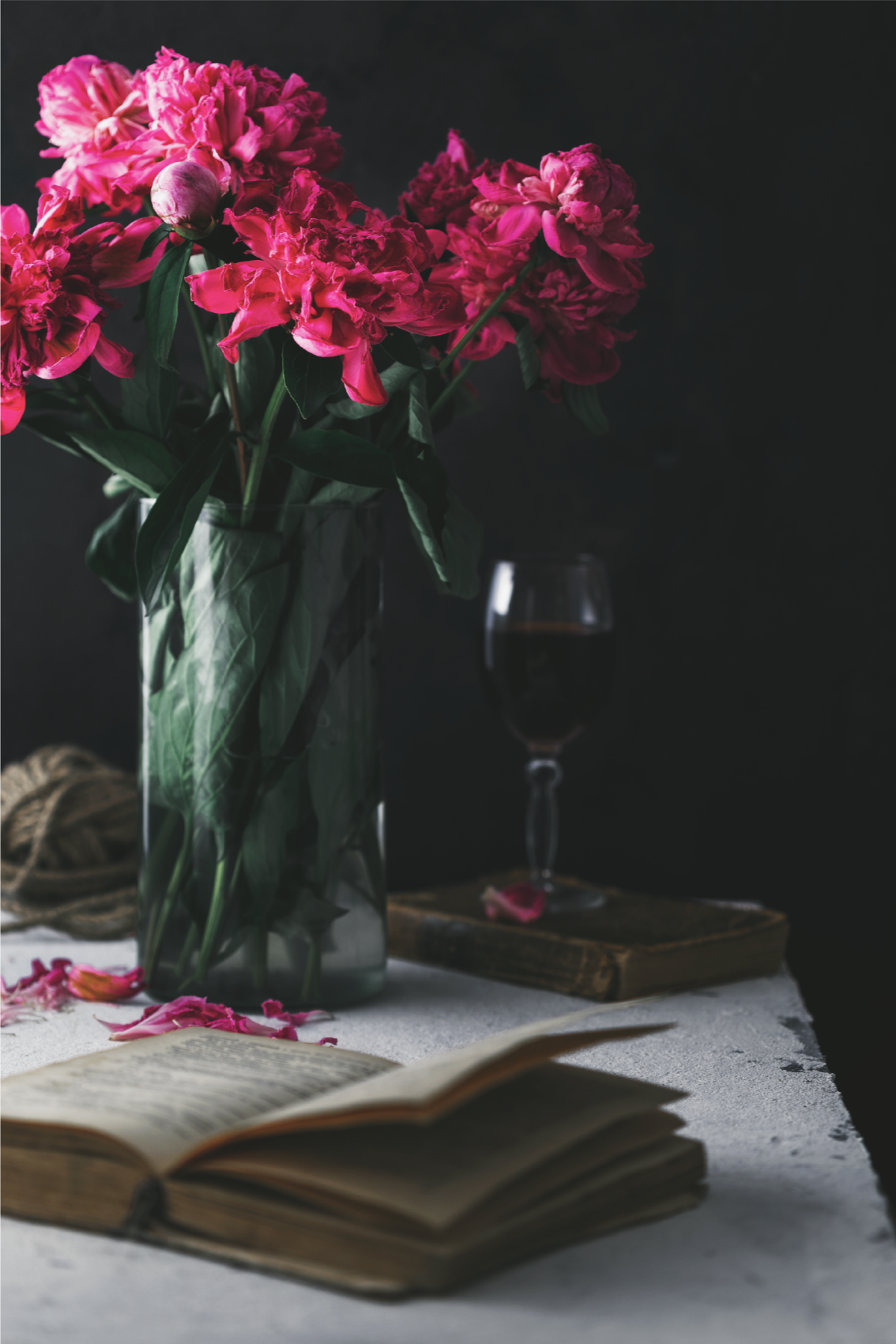 Vin glas och vas poster vardagsrum - Tenstickers