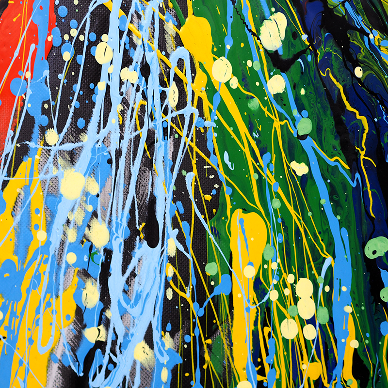 Poster vardagsrum konst regnbågsfärg splash - Tenstickers