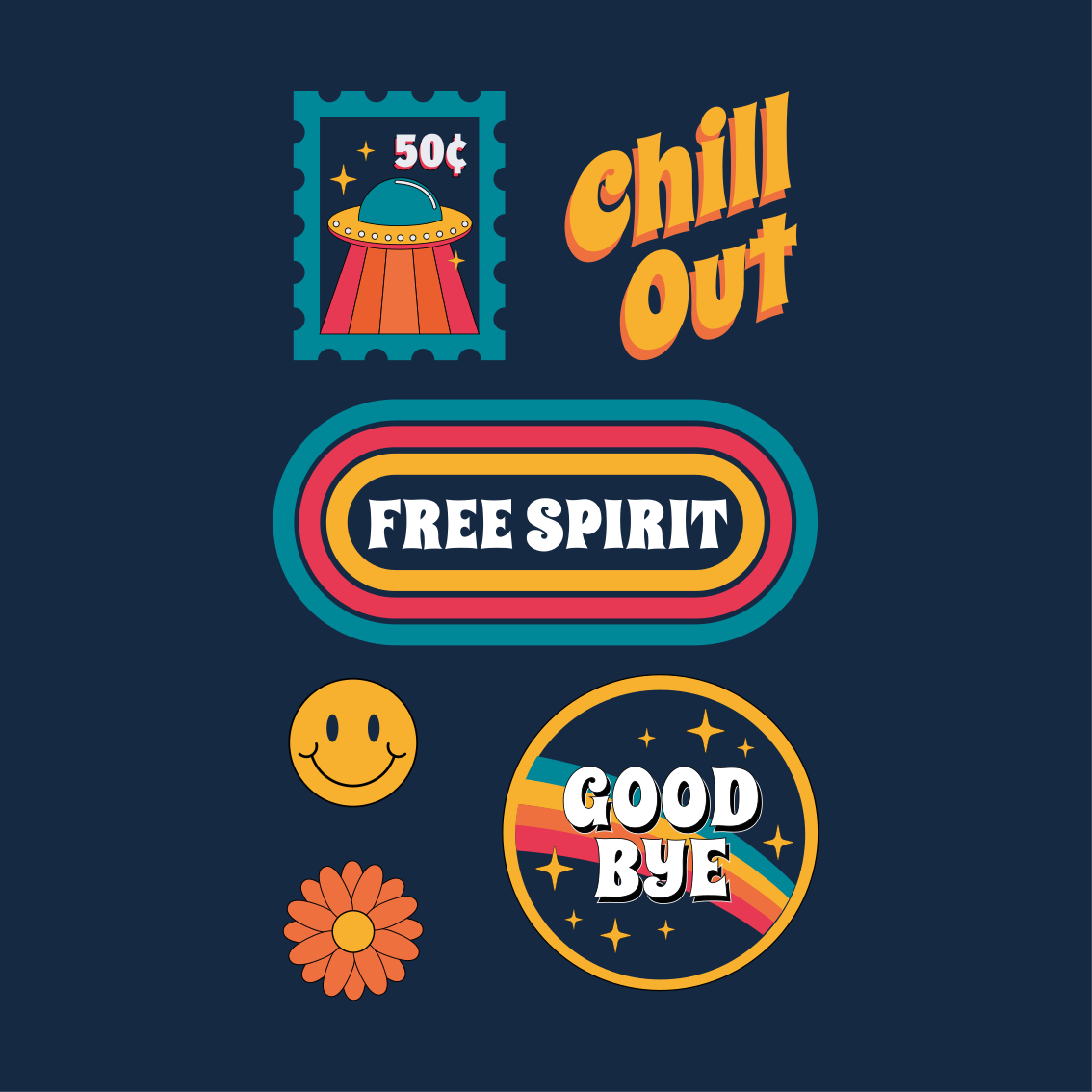 Poster vardagsrum 70-talskul och avkoppling - Tenstickers