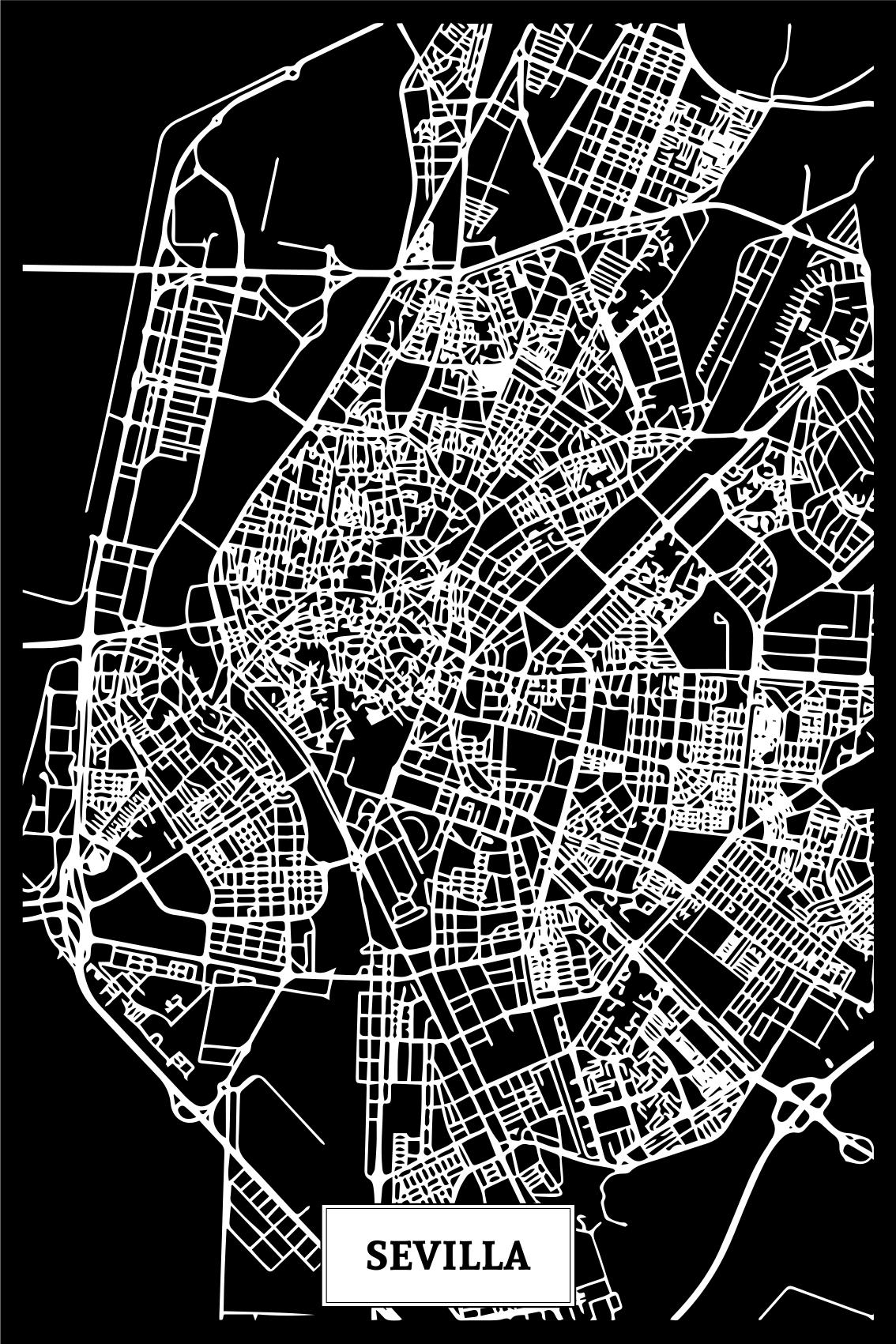 Poster vardagsrum mapa topografisk sevilla - Tenstickers
