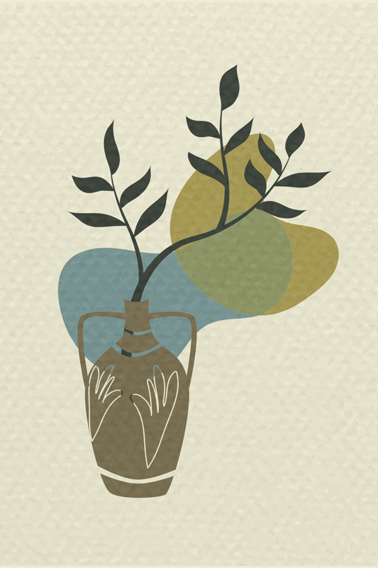 Poster vardagsrum japandi minimalistisk natur - Tenstickers