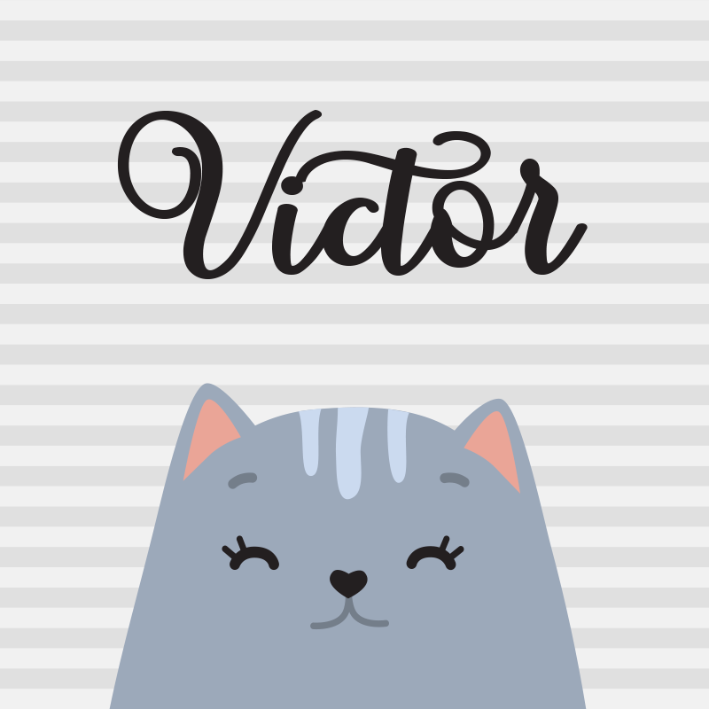 Poster barnrum nordisk katt med namn - Tenstickers