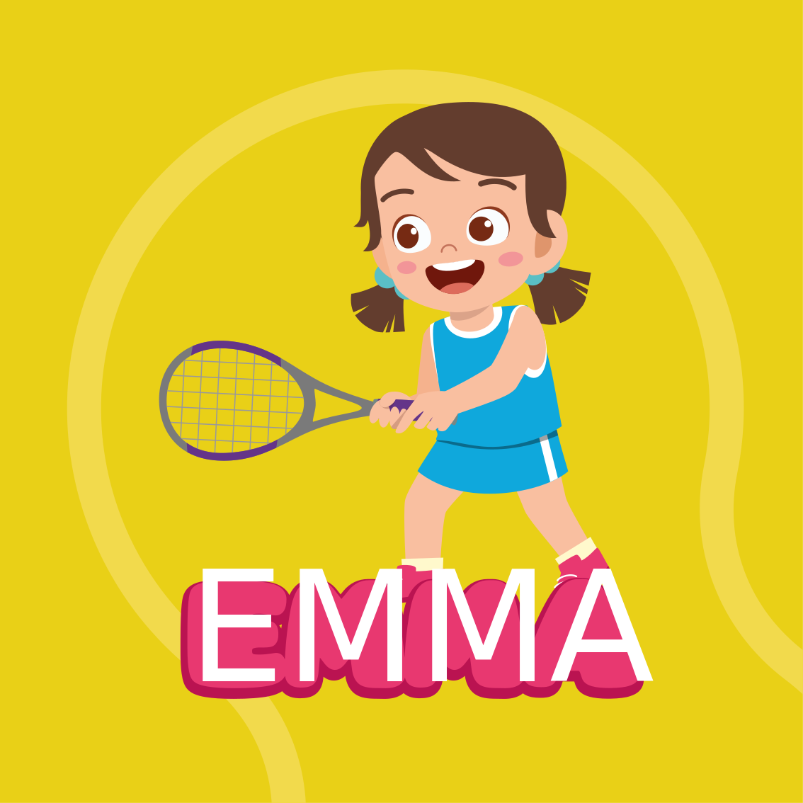 Poster barnrum tjej tennis spelare med namn - Tenstickers