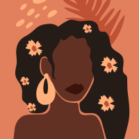 Posters blommor estetisk abstrakt kvinna - Tenstickers