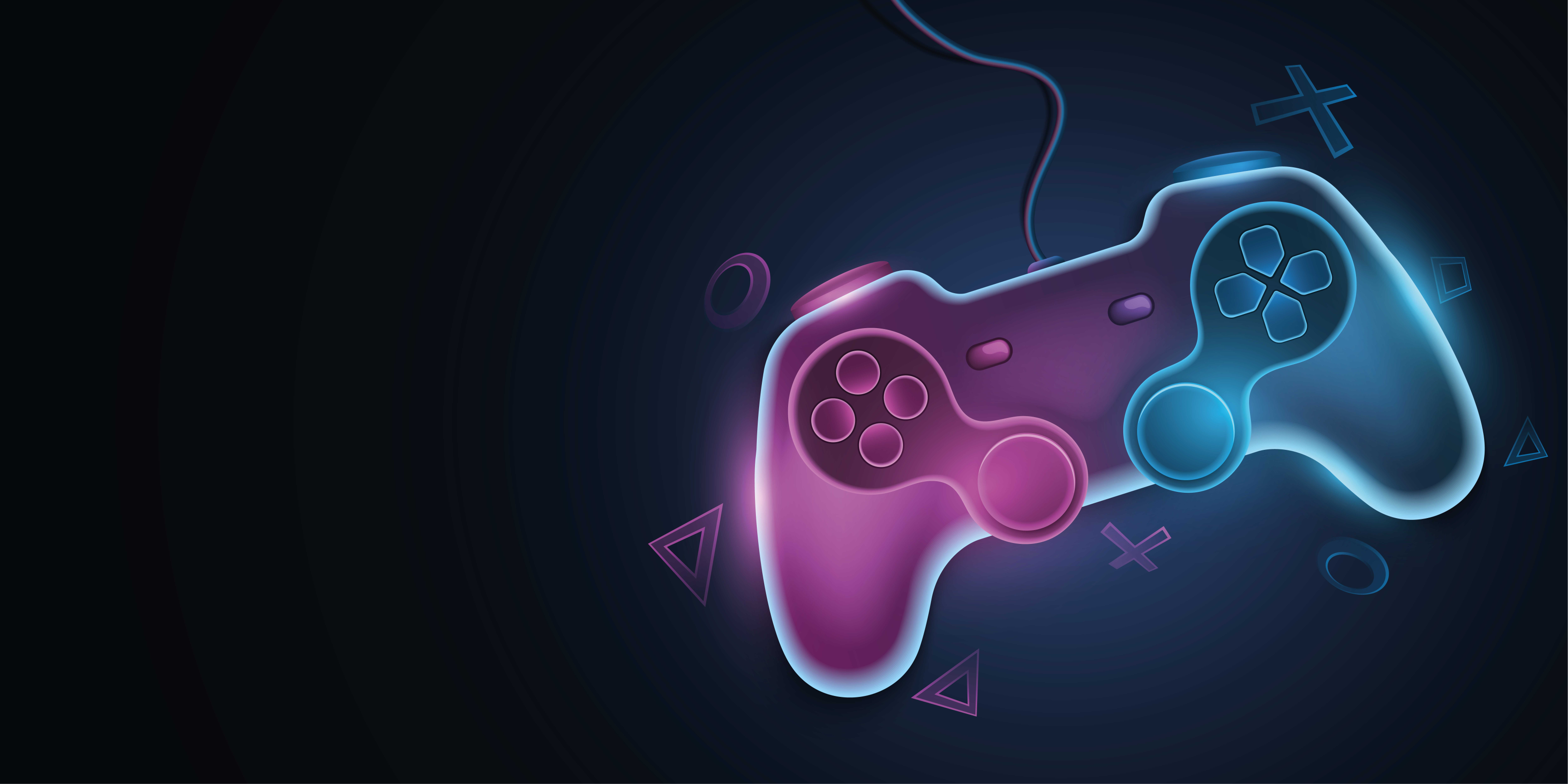 Videospel affisch färgglada neonplattor grafik - Tenstickers