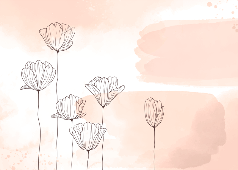 Poster blommor och växter flores linje - Tenstickers