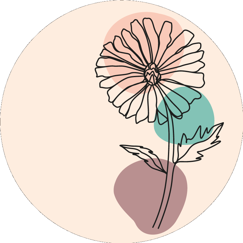 Poster blommor och växter daisy blomma linjekonst - Tenstickers