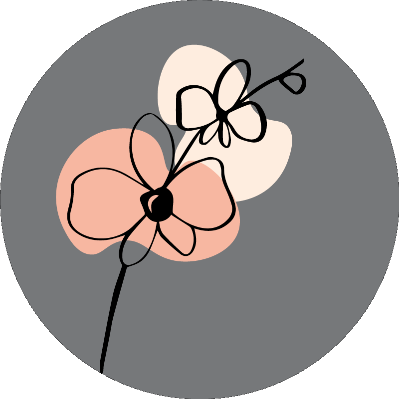 Poster blommor och växter orkidéer abstrakt linjekonst - Tenstickers