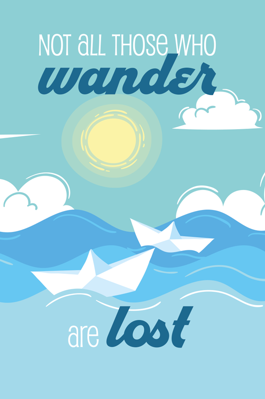 Wander lost quote sunshine poster text - Tenstickers