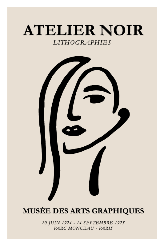 Poster text ateljé svart - Tenstickers