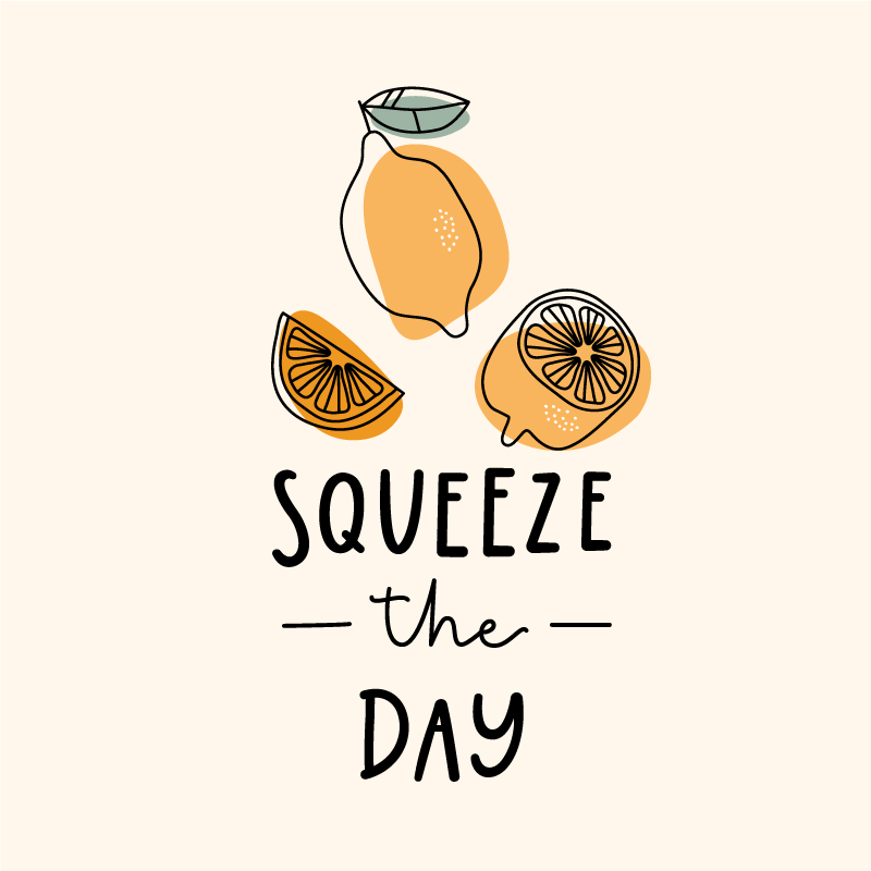 Poster text rolig citat med citron och apelsin - Tenstickers