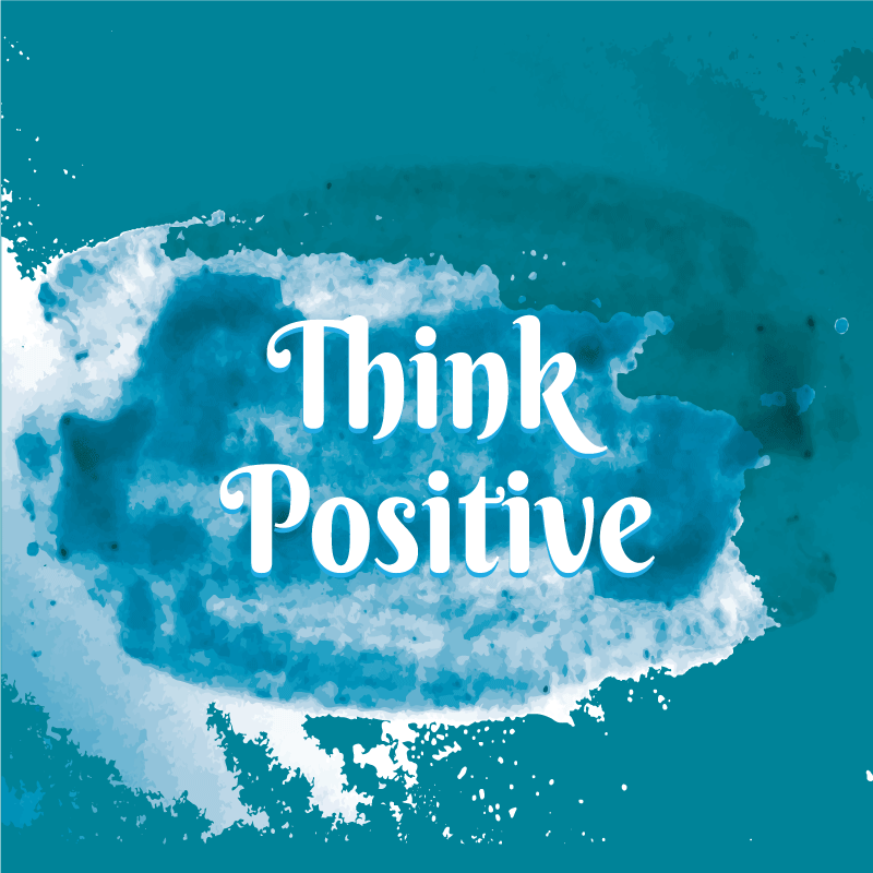 Poster text tänk positivt - Tenstickers