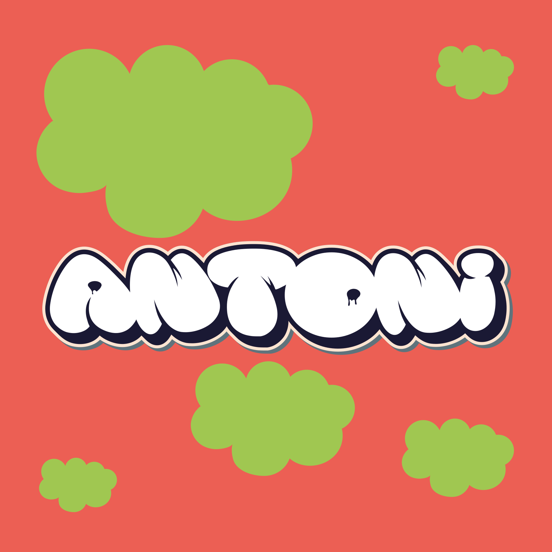 Poster ungfödd lekfullt bokstavsstil - Tenstickers