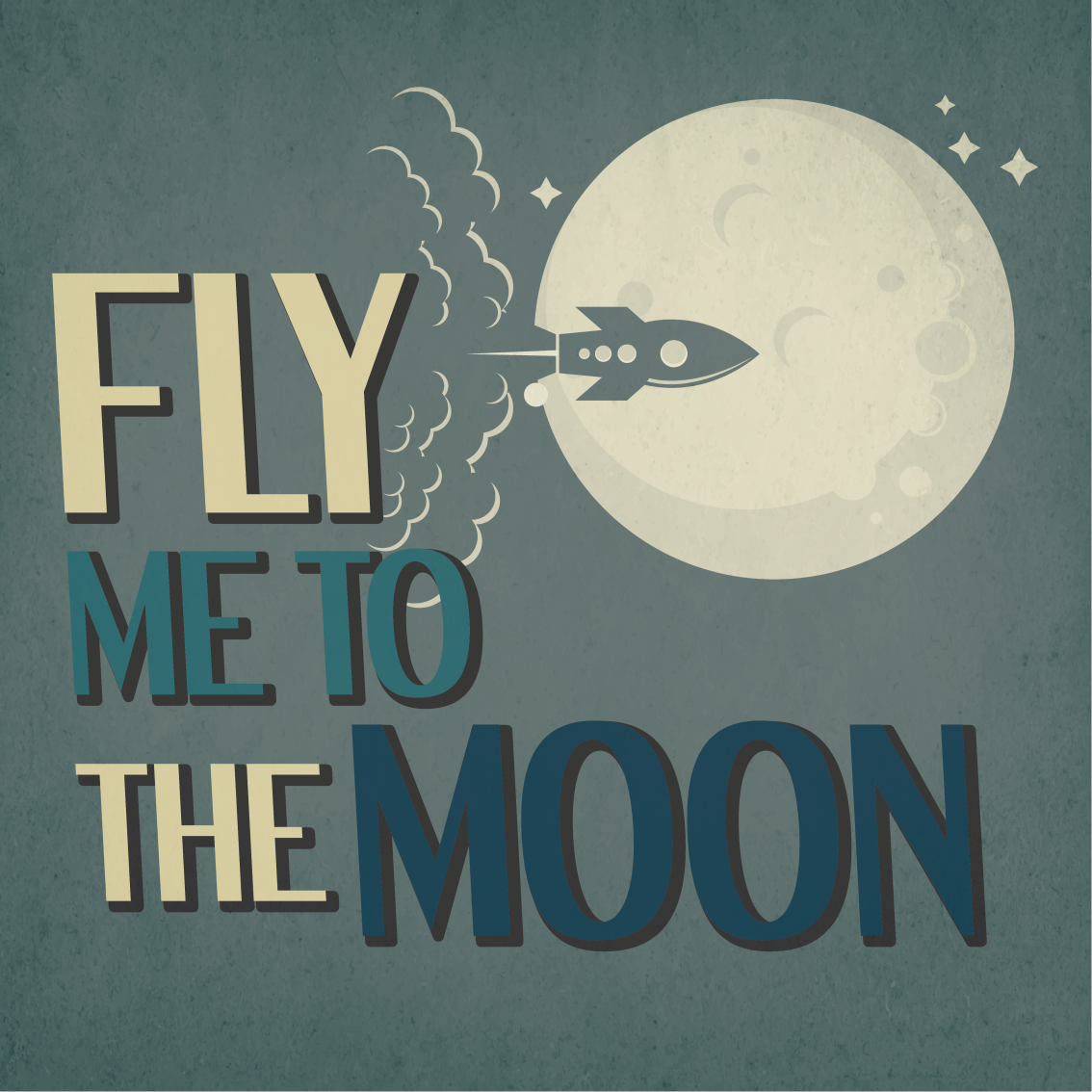 Poster ungfödd raketfärd månen - Tenstickers