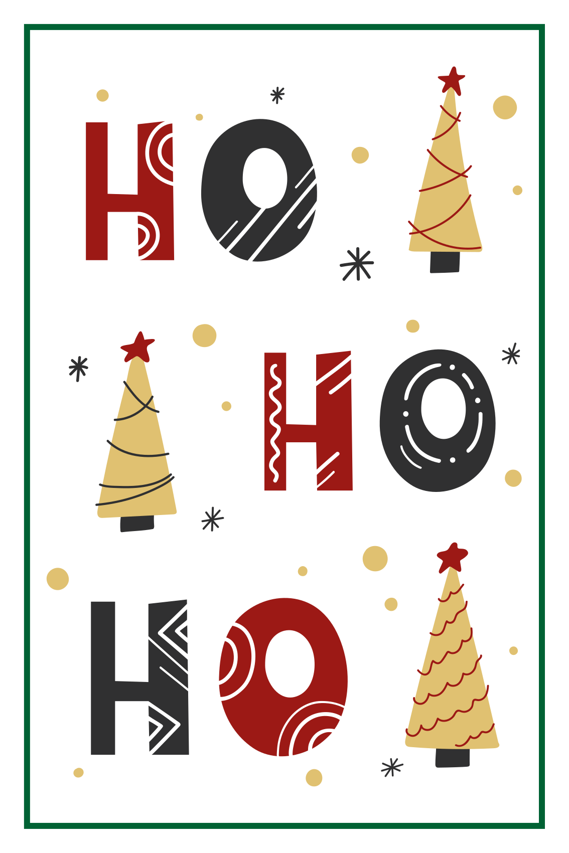 Julposter ho ho ho jultext design - Tenstickers