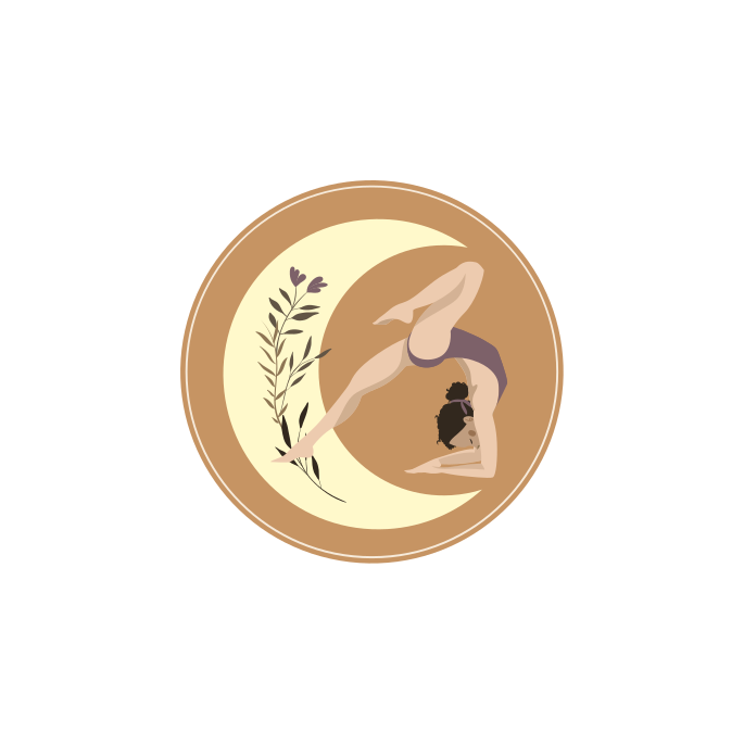 Posters sport yoga pose illustration med måne - Tenstickers